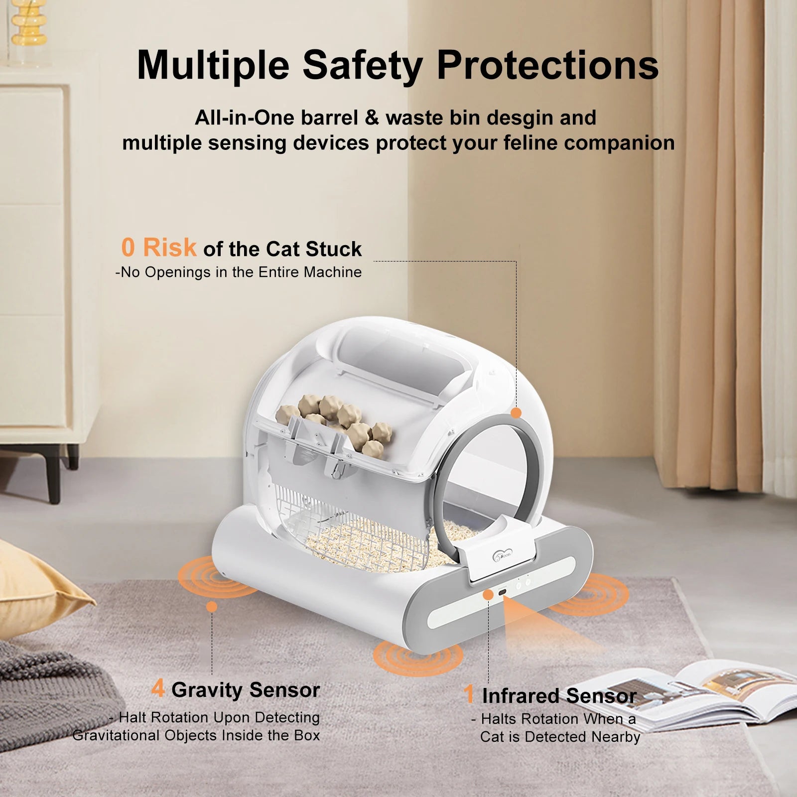 🐾 Automatic Cat Litter Box Self Cleaning with App Control