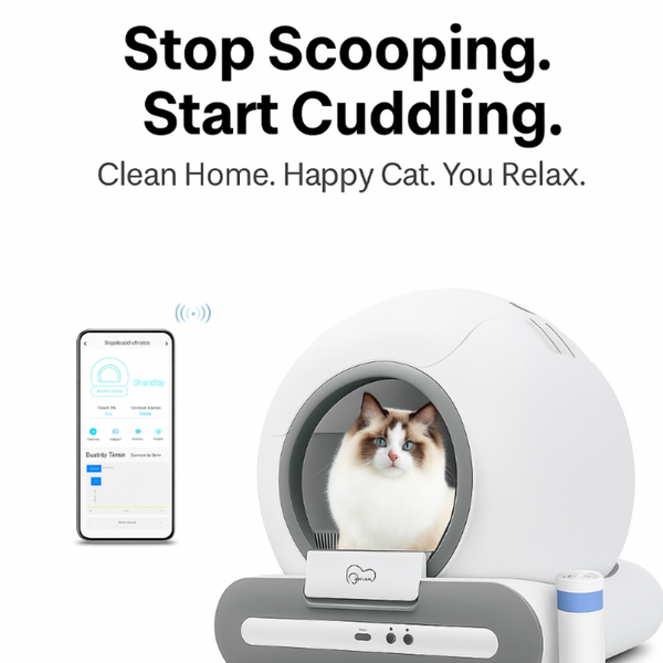🐾 Automatic Cat Litter Box Self Cleaning with App Control